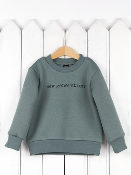 Джемпер из футера с начесом цвет шалфей