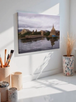 Картина на стену 40 X 50 Деревня на воде