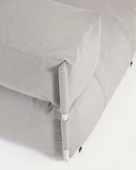 Пуф-шезлонг уличный Square для модульного дивана 165x110 светло-серый