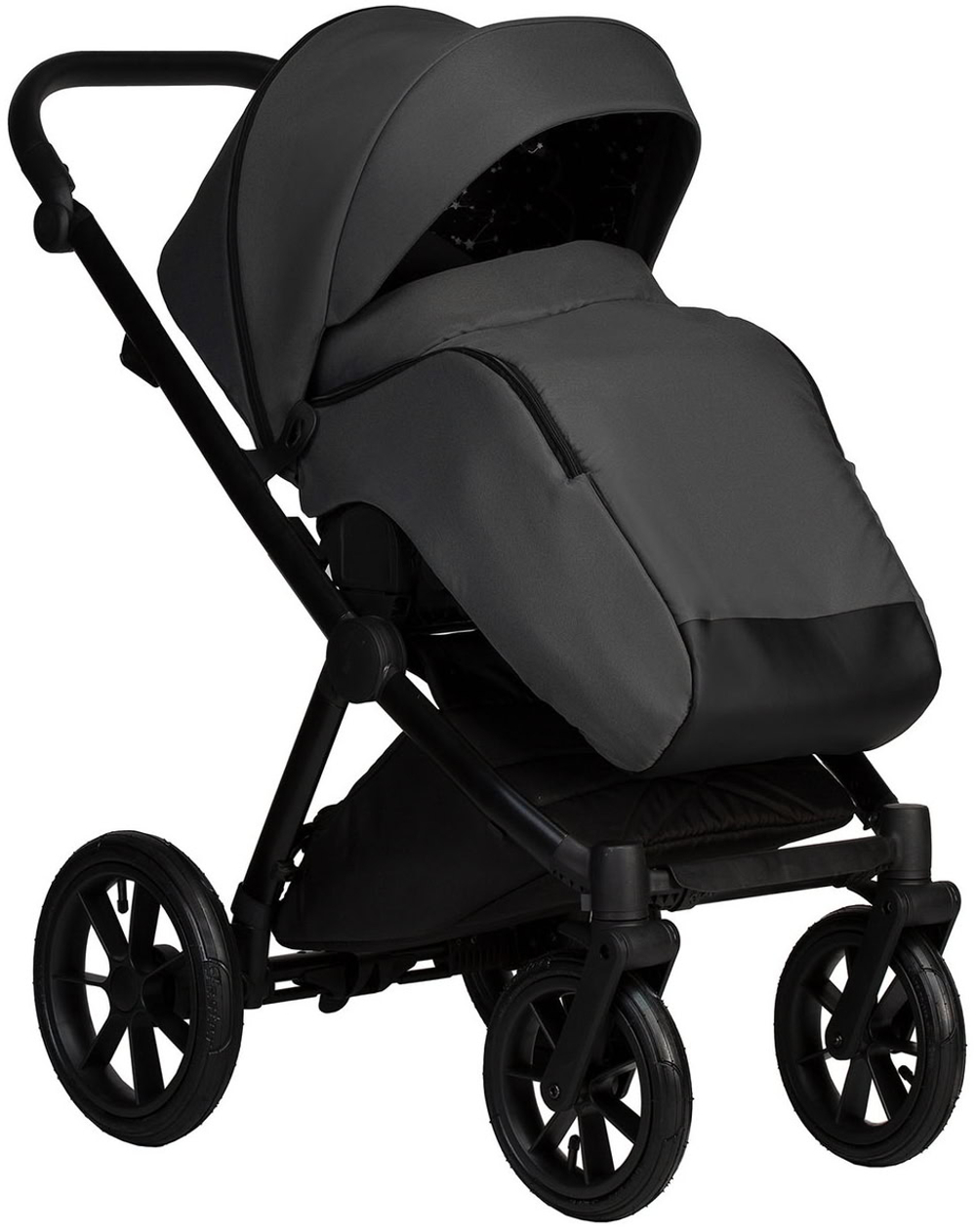 Детская коляска Indigo Solio 3 в 1 с автокреслом Avionaut Cosmo Grey So06 черный