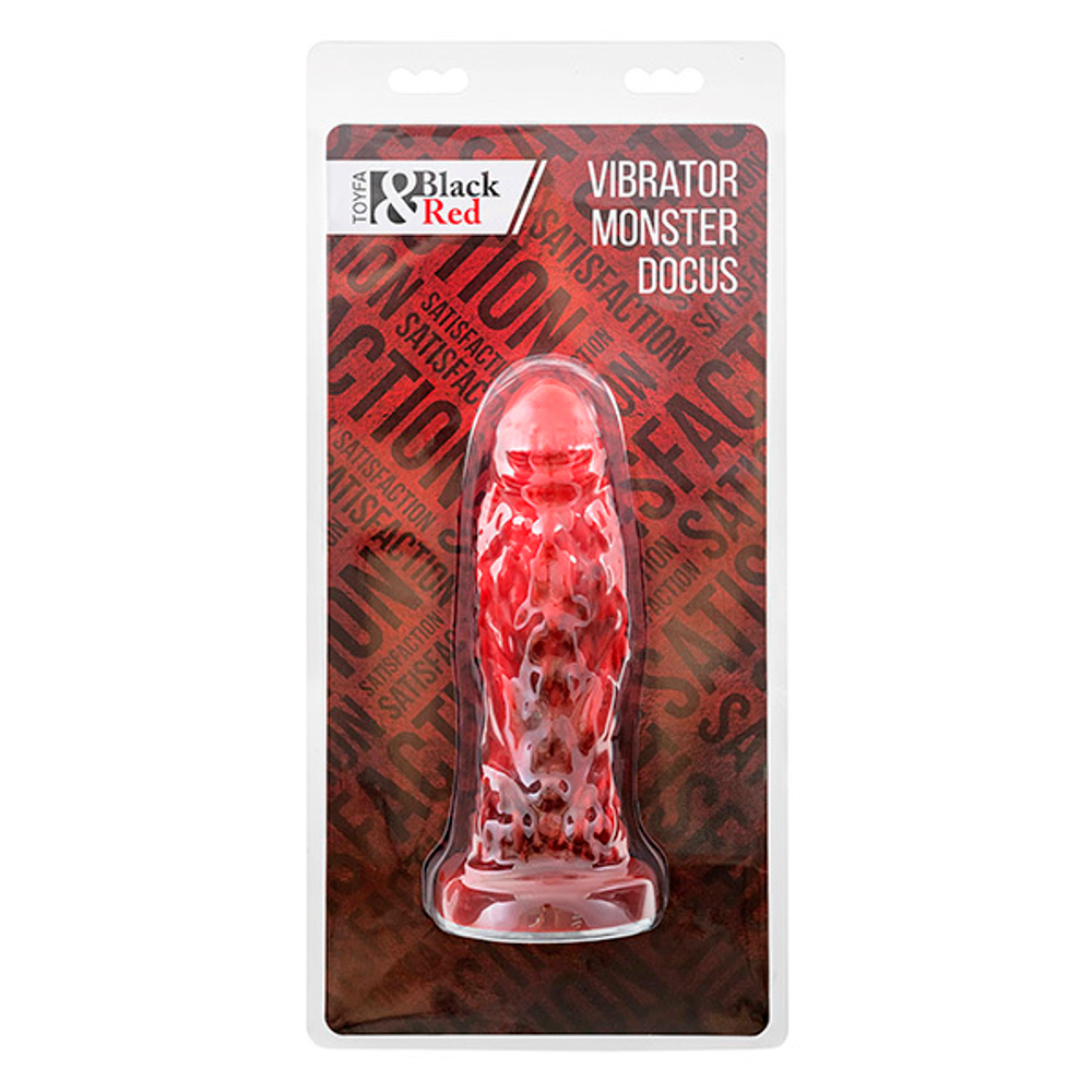 Силиконовый вибратор 21,7см ToyFa Black&Red Monster Docus 901020