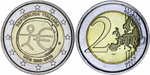 Италия 2 евро, 2009 10 лет монетарной политики ЕС (EMU) и введения евро UNC