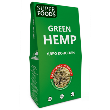 Семена конопли очищенные Компас Здоровья Green Hemp seeds, 90 г