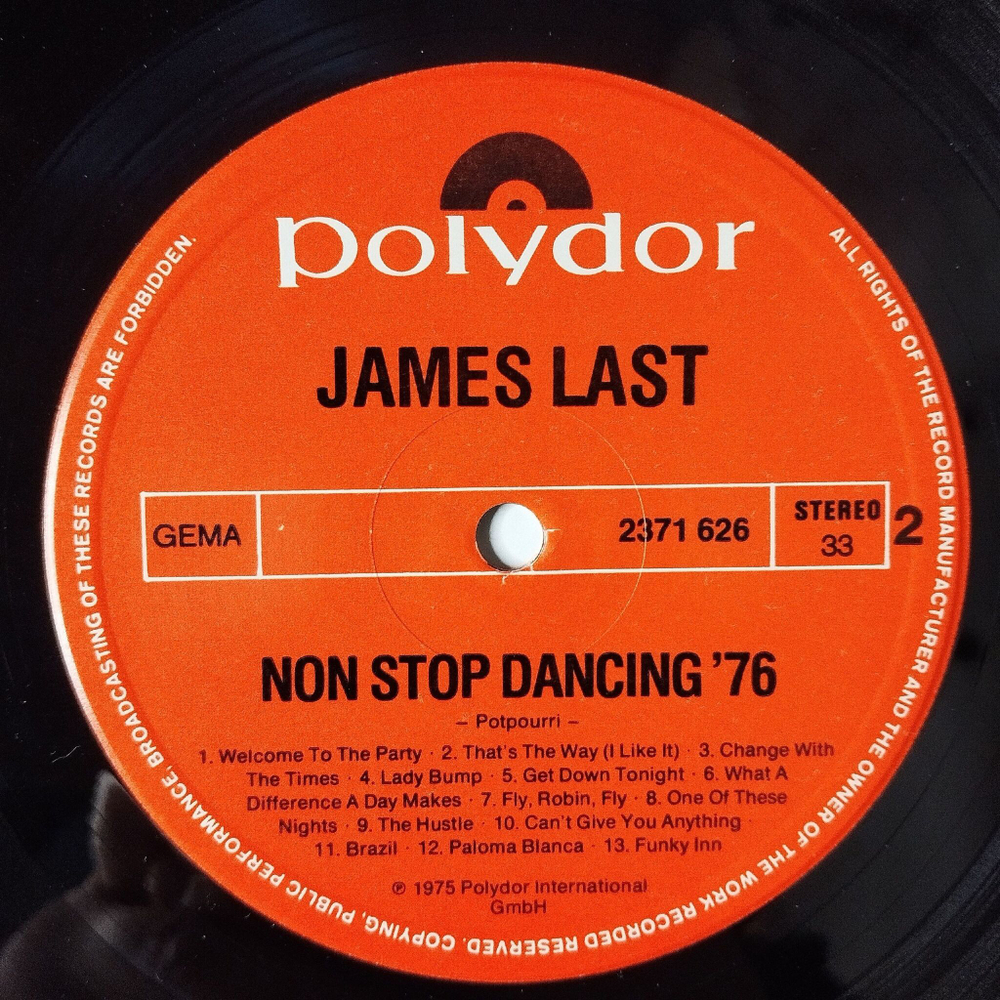 Винтажная виниловая пластинка LP James Last Non Stop Dancing 1976 (Germany 1975)