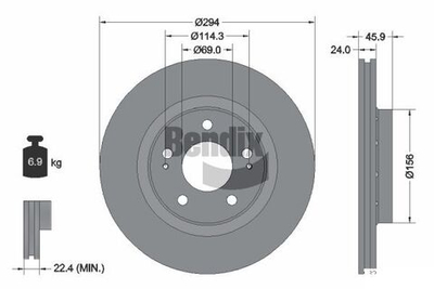 BENDIX Braking - BDS1279-BEN - Brake Disc
