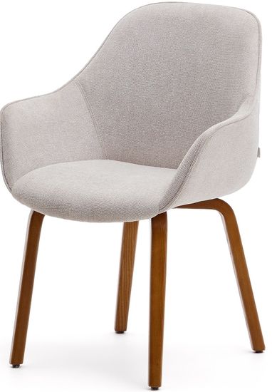 Aleli Стул из бежевой синели и ножками из ясеня с отделкой под орех Испания La Forma