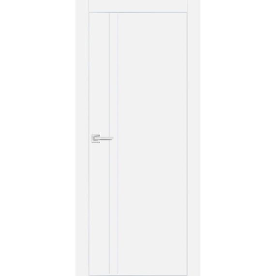 Межкомнатная дверь экошпон Profilo Porte PX-20 белая с чёрной алюминиевой кромкой с 4-х сторон