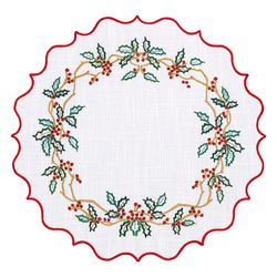 Набор из двух салфеток под приборы Festive wreath из коллекции New Year Essential, Ø38 см