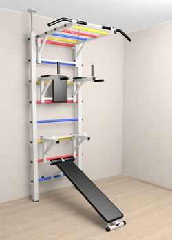 Шведская стенка Sv Sport враспор (Турник рукоход/Брусья/Стойка/Скамья)