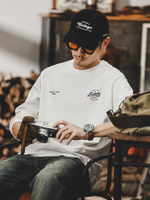 Футболка с принтом и длинным рукавом Американская ретро 260 г, свободного кроя,