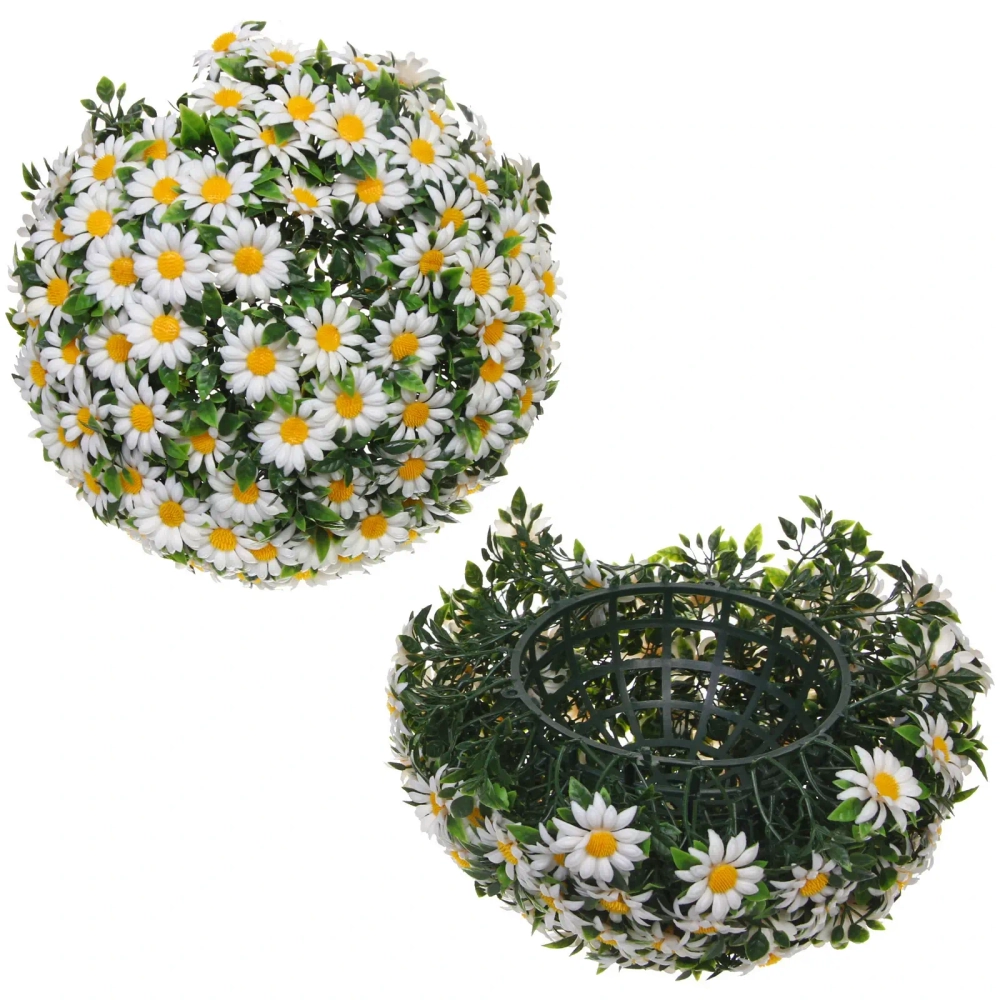 Искусственное растение шар «Самшит» цветы белые D-30см Ultramarine