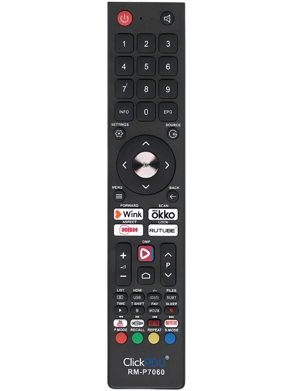 Универсальный пульт для телевизоров Hyundai RM-P7060 / ЗАМЕНА Hyundai H-LCD2202 (TV3, GCOVA1028SJ)