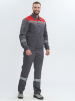 Костюм Лигор-2 СОП (тк.Смесовая,210) п/к, т.серый/красный