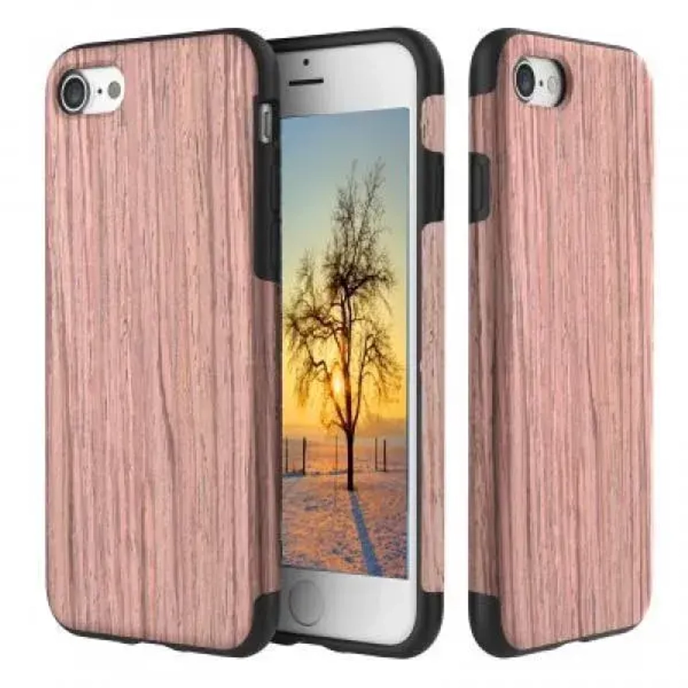 Чехол-накладка Rock Origin Series Wood для Apple iPhone 7 Plus/8 Plus резина под дерево (Sandalwood)