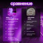 Неоновая светодиодная лента PJShop 4м, 8х16мм, 220В, IP 67, гибкий неон, синий, кратность реза 10 см