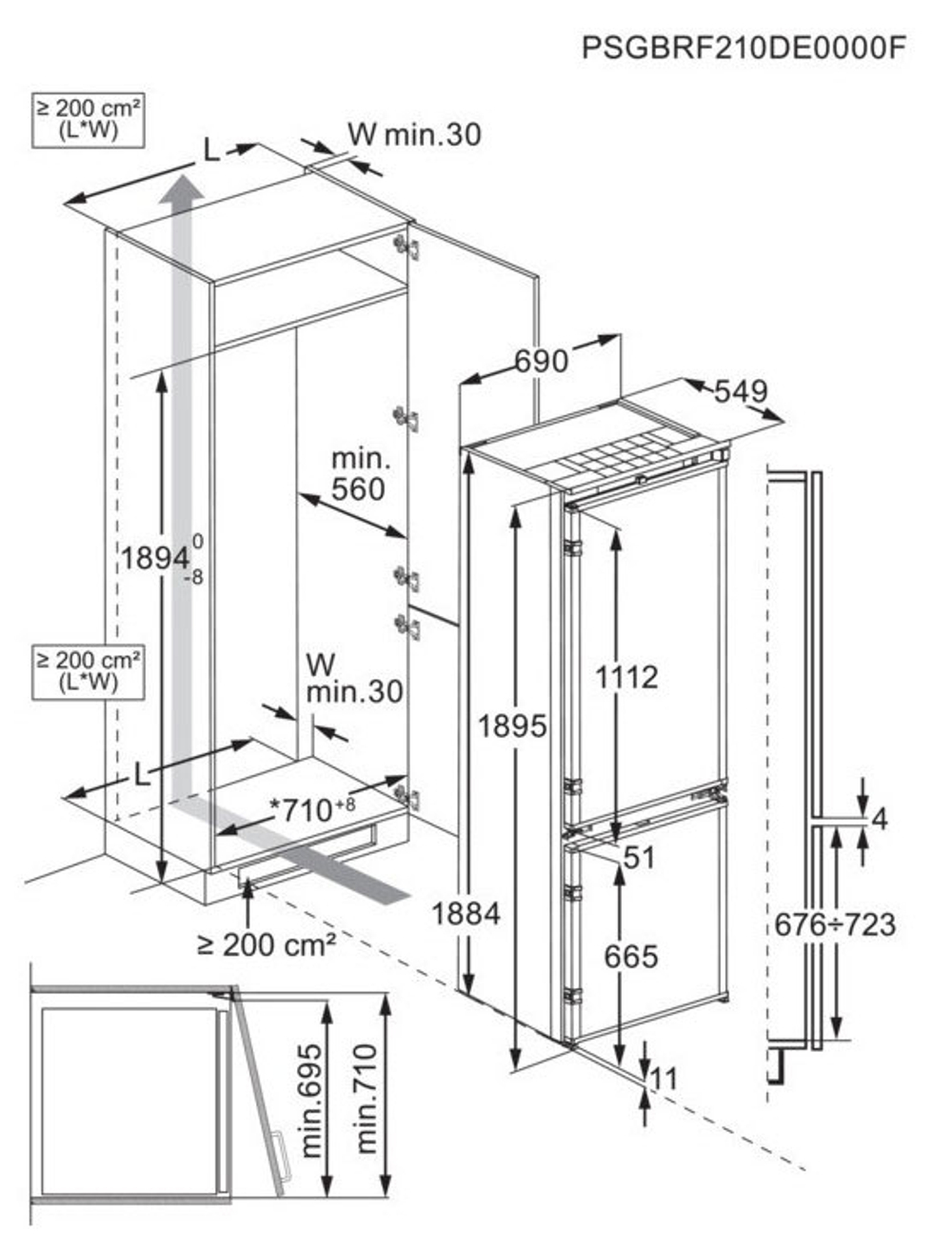 Встраиваемый холодильник Electrolux E7TNGE75S