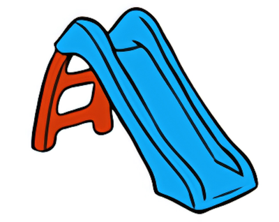 Горка детская 70 см, красный/голубой