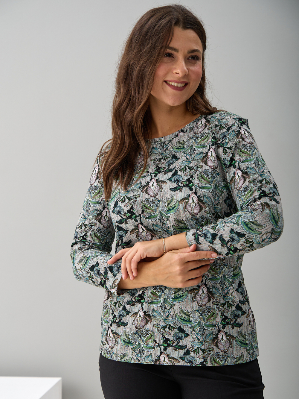 Лонгслив ЛНв-306/меланжорхидея-тропики