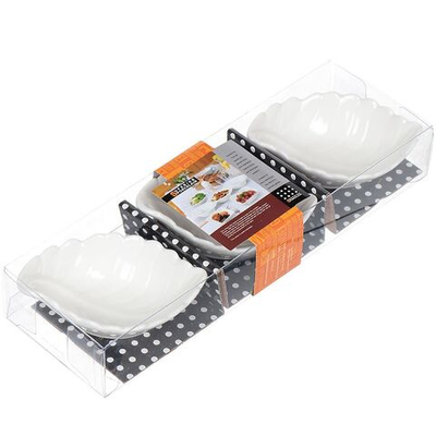 Салатник керам, овал, 3 шт, 9.5 см, 9.5х7х3 см, Листики, Y4-3223