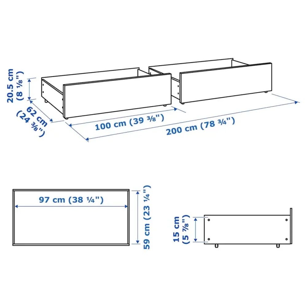 Контейнер для постельного белья - IKEA MALM/МАЛЬМ ИКЕА, синий