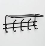 ВЕШАЛКА НАСТЕННАЯ С ПОЛКОЙ КОМФОРТ 5 КРЮЧКОВ ЧЕРНЫЙ ВНК52