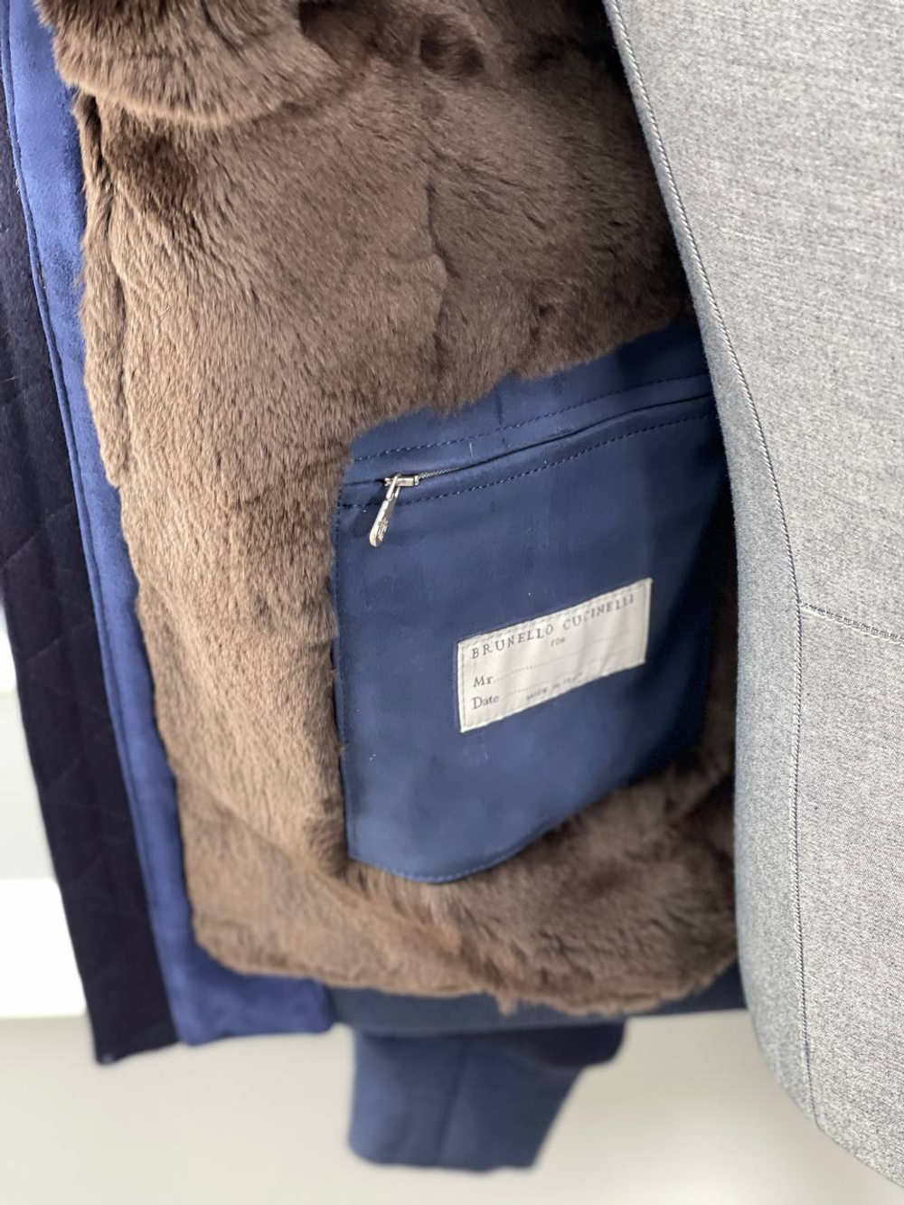 Кашемировая куртка Brunello Cucinelli внутри с мехом