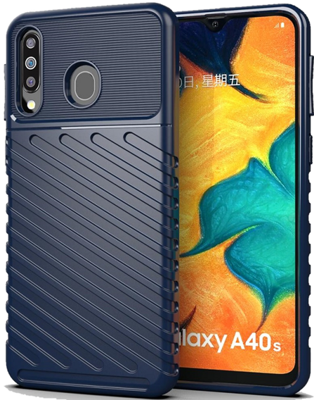 Чехол для Samsung Galaxy A40S (Galaxy M30) цвет Blue (синий), серия Onyx от Caseport