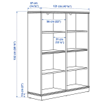Шкаф для хранения  - LANESUND IKEA/ ЛАНЕСУНД ИКЕА, 242x37x152 см, коричневый/прозрачный