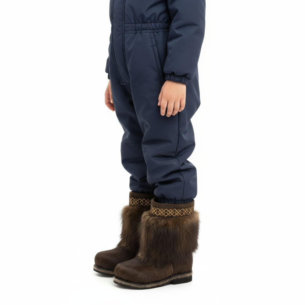 Унты детские из бобра и замши