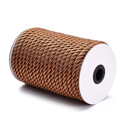 Шнур витой 8мм, коричневый (1м)