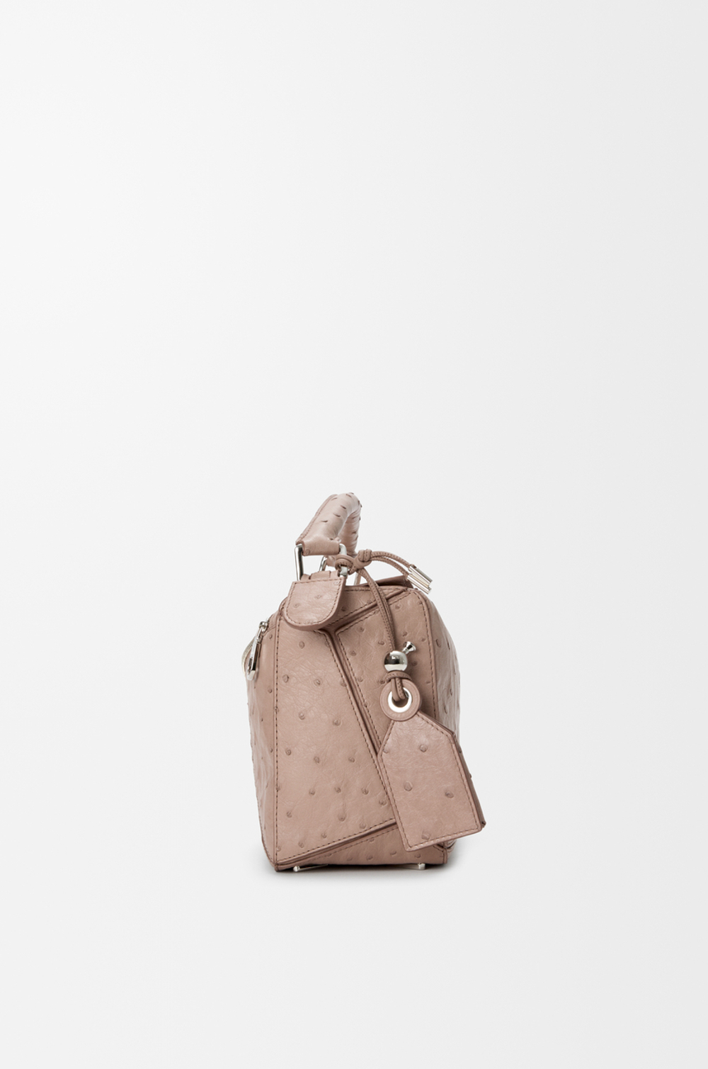 Loewe Маленькая сумка Puzzle Featherlight из страусиной кожи, серо-коричневый