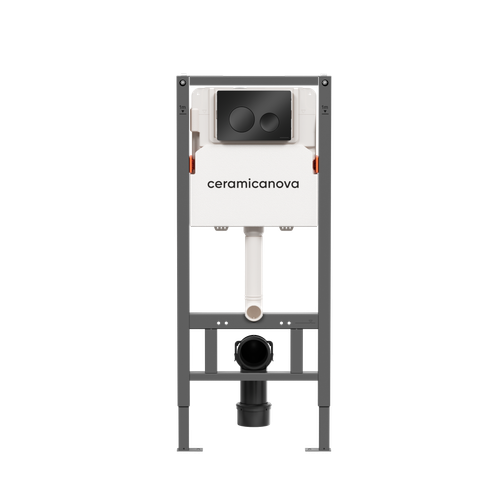Инсталляция для подвесного унитаза Ceramica Nova Balance CN121001MB с панелью смыва, черный матовый