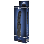 Черный изогнутый вибратор с ребрышками Typhon - 23 см. (Цвет: черный)