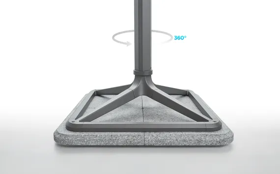 Зонт профессиональный Levia 3х3 м, антрацит, тортора. База и светильник в комплекте