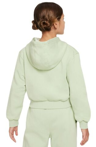 Кофта для девочки теннисная  Nike Sportswear Club Fleece Crop Hoodie - honeydew/white