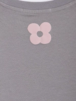 Лонгслив для девочки оверсайз с принтом