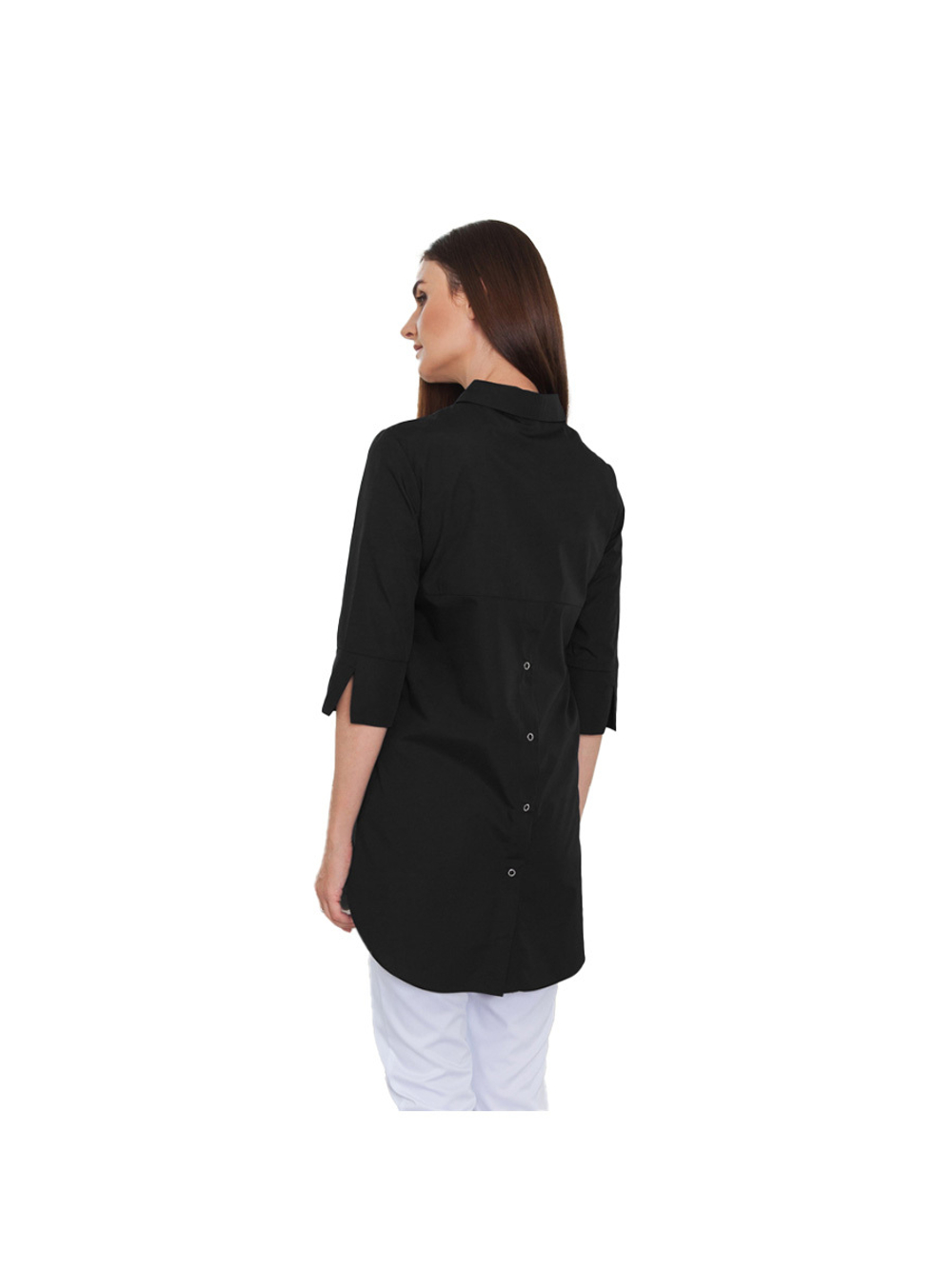 Рубашка медицинская женская White Wears WW150, на кнопках, черный, 50