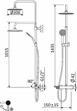 Душевая система Cezares LEAF-CDA-30-L-NOP черная матовая