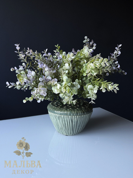 Ваза "Лотос" зелёная керамическая 8.5x11 см