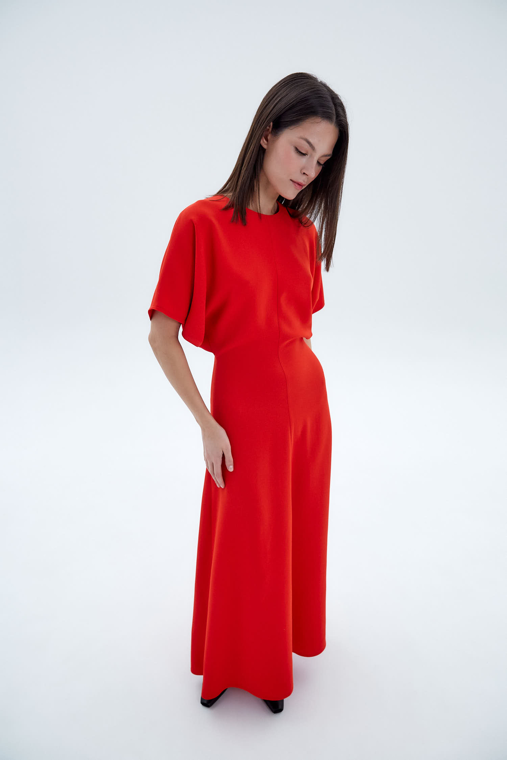 Платье приталенное из вискозы Стелла Маккартни красный