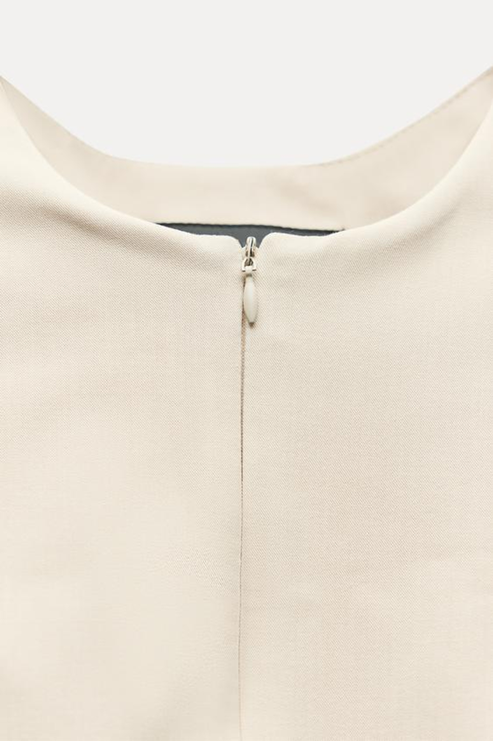 ZARA ТОП С БАСКОЙ И ЗАЩИПАМИ, СВЕТЛО-БЕЖЕВЫЙ