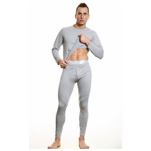 Мужское термобелье неутепленное с серебристой резинкой Calvin Klein Thermal Steel Underwear Grey