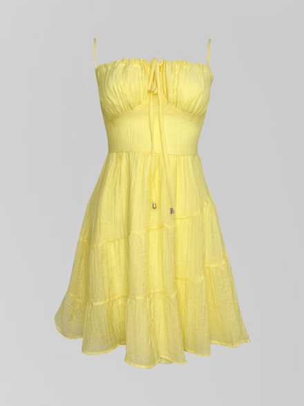 Платье KK 5562 из льна однотонное на бретельках