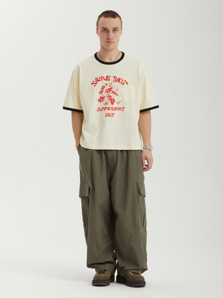 Мужская Футболка Same Shit Ringer