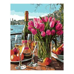 Nömrəli Rəngləmə Lori Çərçivədə 40*50СМ "Золотые поля"