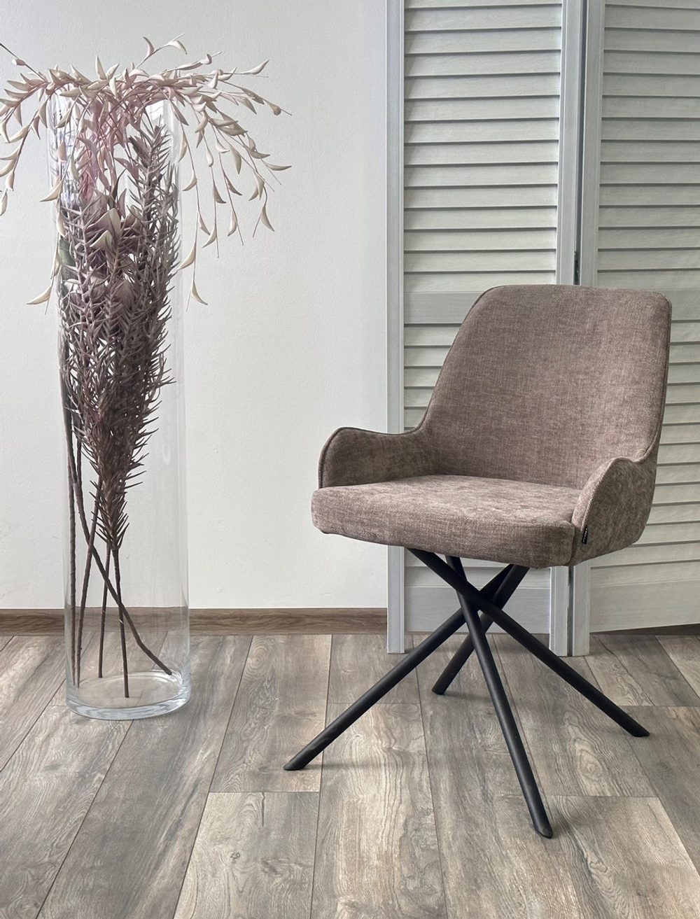 Стул М-City DISAUR Луиджи Данс 180 Град. Поворотный, Nordic 35 Серо-Коричневый, Черный каркас