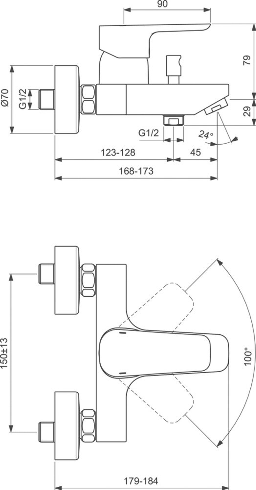 Промо-комплект смесители и душевой гарнитур Ideal Standard Ceraplan III,BD005AA