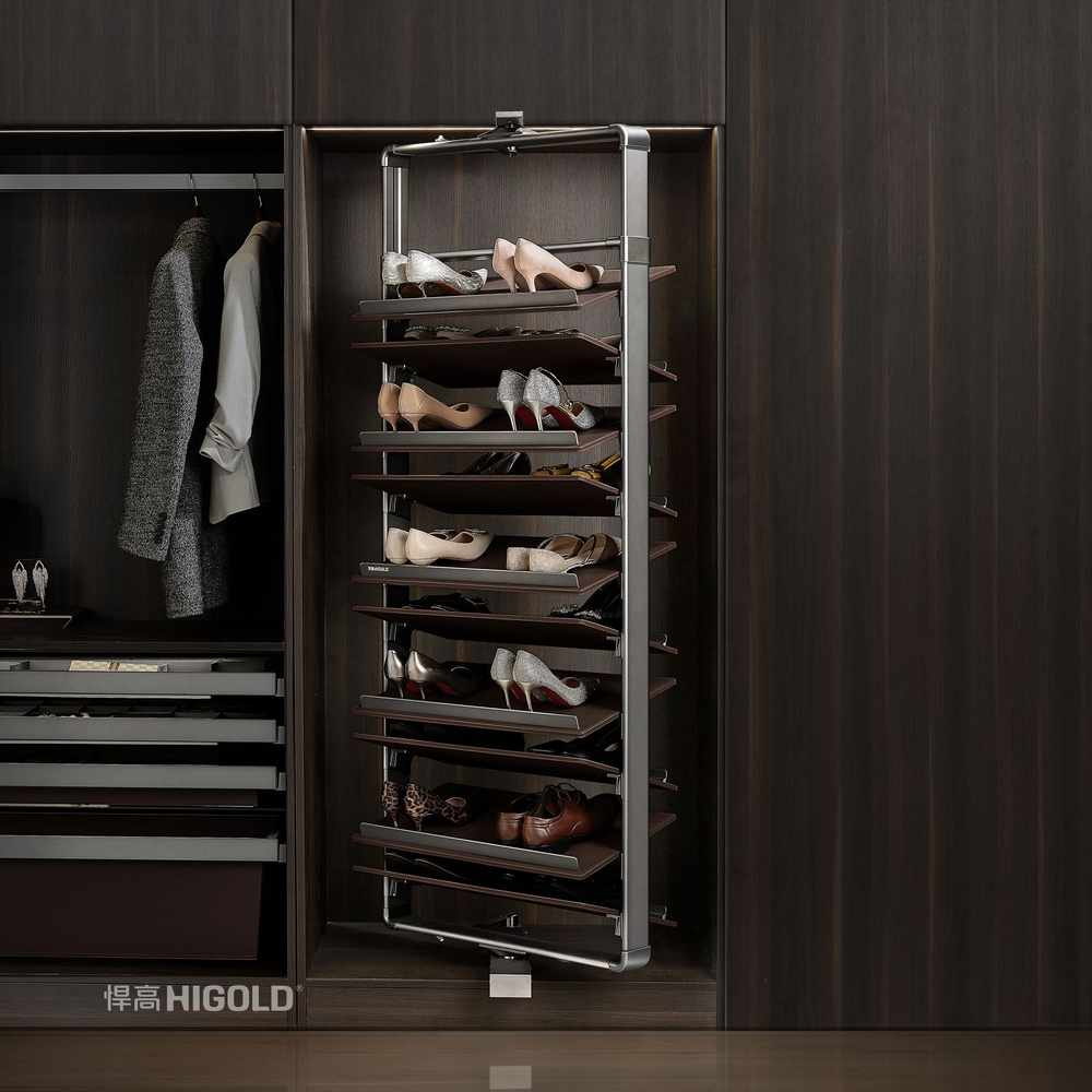 Вращающаяся полка для обуви, 685x355x(1910-2110), 12 уровней