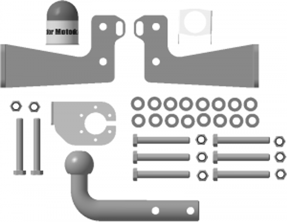 Фаркоп Motodor Nissan Pathfinder 2005-2014 г.в (оцинк. Шар) арт.91407-A