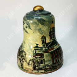 Матрешка-колокол из 6 частей. Храмы Санкт-Петербурга. Дерево, лак, ручная роспись. Россия, 2000-е гг